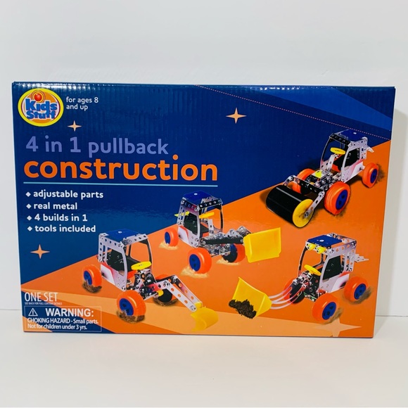 🆕Kids Stuff 4 in 1 Pullback Bulldozer, Excavator, Steam Roller Construction Toy - Picture 2 of 5